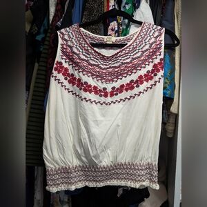 NWT ANTHROPOLOGIE TINY SOCKED EMBROIDERED BOHO TOP XL